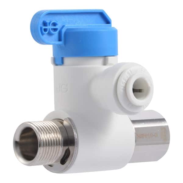 John Guest 1/4 in. O. D. Push-to-Connect x 3/8 in. Female Compression x 3/8 in. Compression Polypropylene Valve Fitting (1)