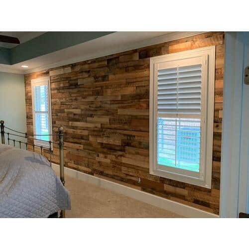 BARNLINE 0.375 in. 3 in. 3 ft. L Weathered Barn Wood Boards, Square Edge, Natural Color, Sq. (2)