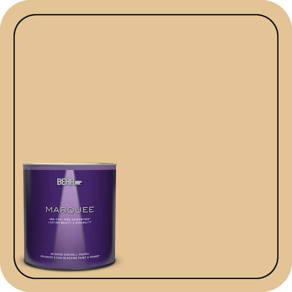 BEHR PREMIUM PLUS #310E-3 Ripe Wheat Enamel Interior/Exterior Paint & Primer Color Sample (2)