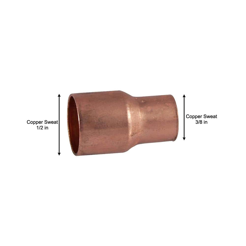 Everbilt 1/2 in. Copper Pressure Cup x Cup Reducing Coupling Fitting with Stop (4)