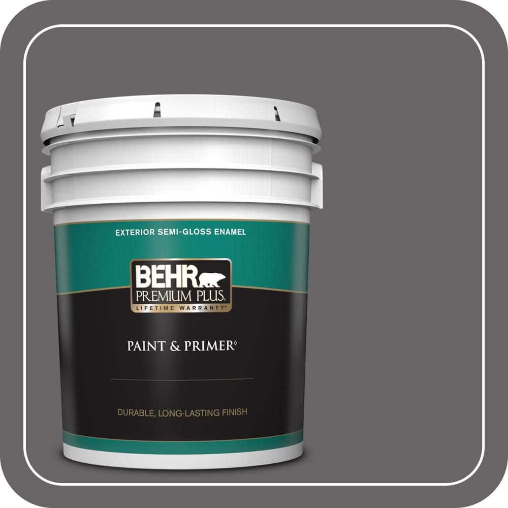 BEHR PREMIUM PLUS 5 gal. #PPU17-19 Arabian Veil Semi-Gloss Enamel Exterior Paint & Primer
