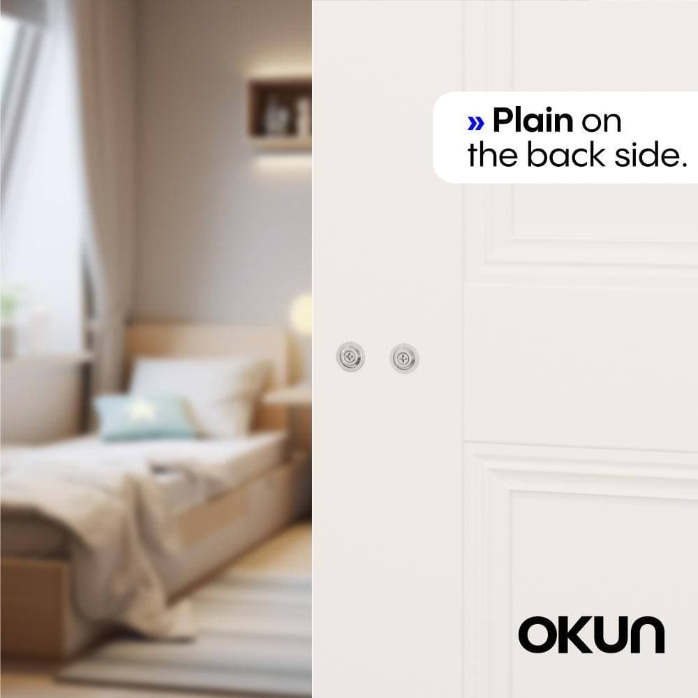 Okun Zen Metal Chrome Dummy Door Handle with Round Rosette (3)