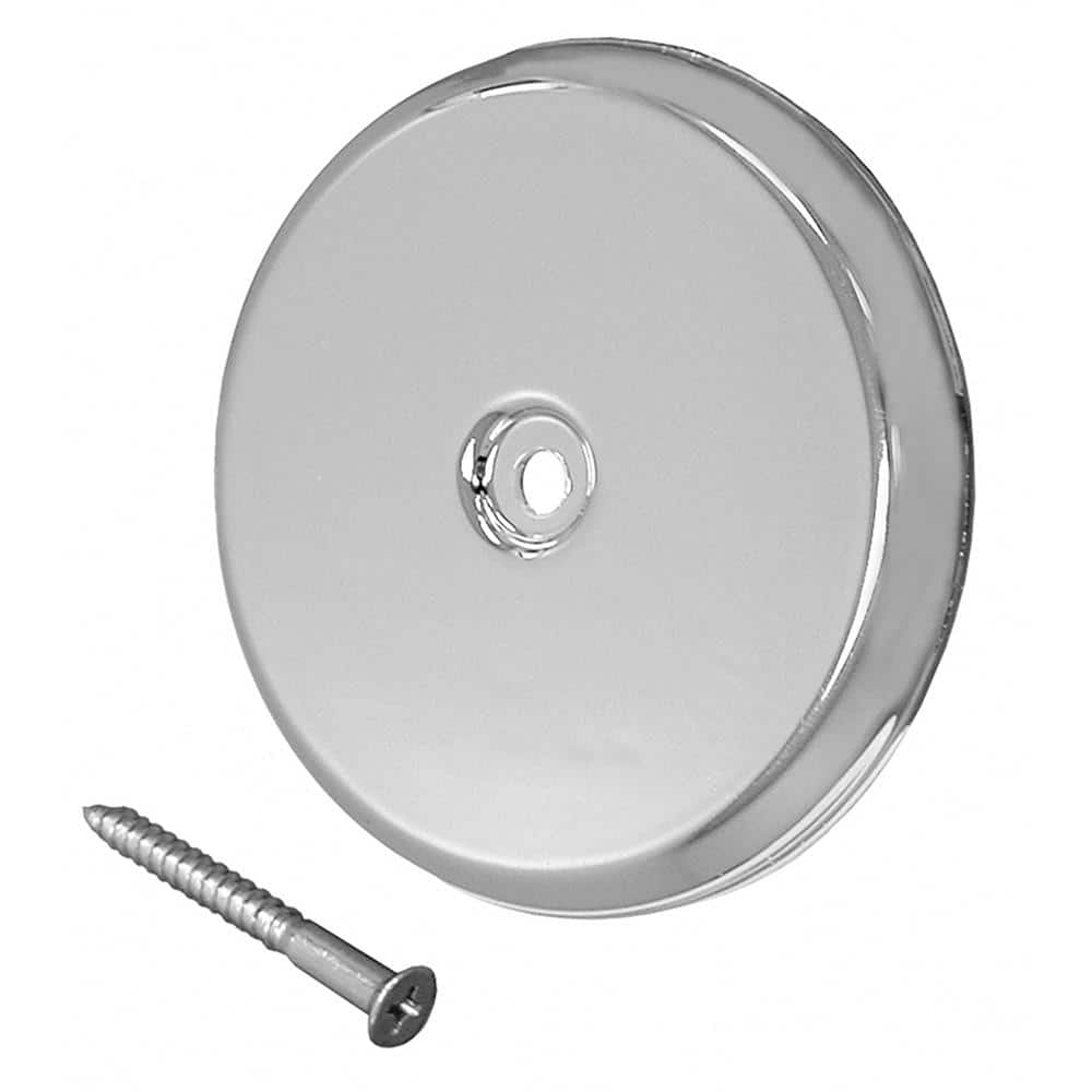 JONES STEPHENS 7-1/4 in. High Impact Plastic Cleanout Cover Plate in Chrome Flat Design with Screw (1)