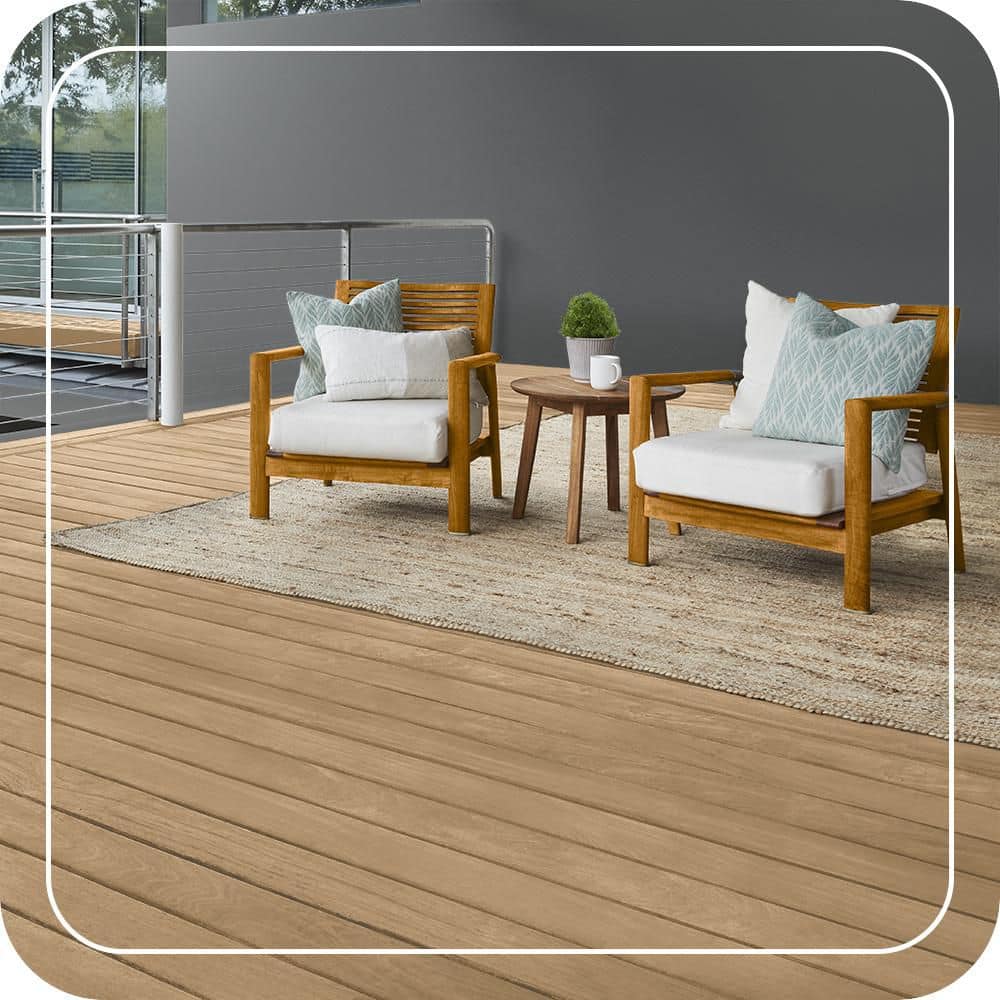 BEHR PREMIUM 1 gal. #ST-127 Beach Beige Semi-Transparent Waterproofing Exterior Wood Stain and Sealer (4)
