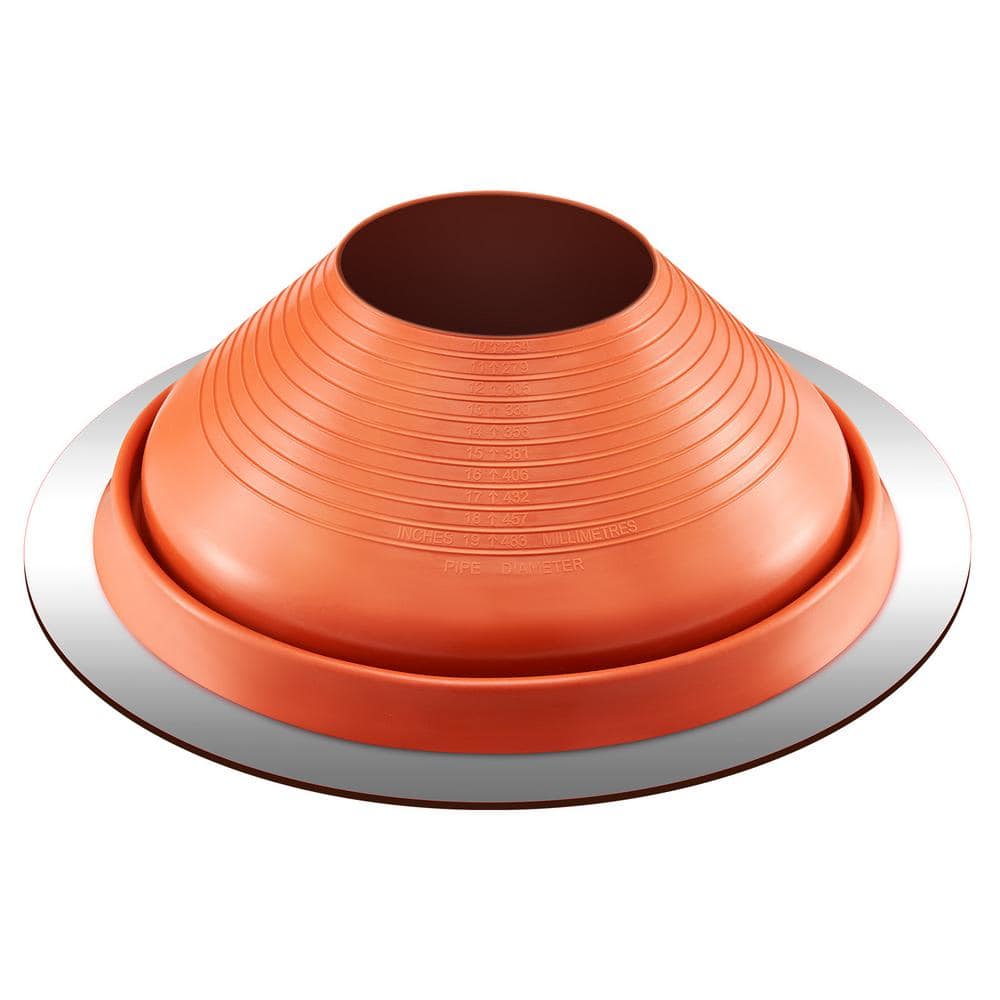 VEVOR Roof 25.4 in. x 25.4 in. Pipe Flashing Boot Fit Pipe OD 10 in. to 19 in. Flexible Silicone Roofing Jack Pipe Flashing (1)