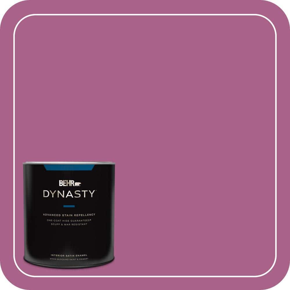 BEHR DYNASTY 1 qt. #690B-6 Wild Mulberry Satin Enamel Interior Stain-Blocking Paint and Primer