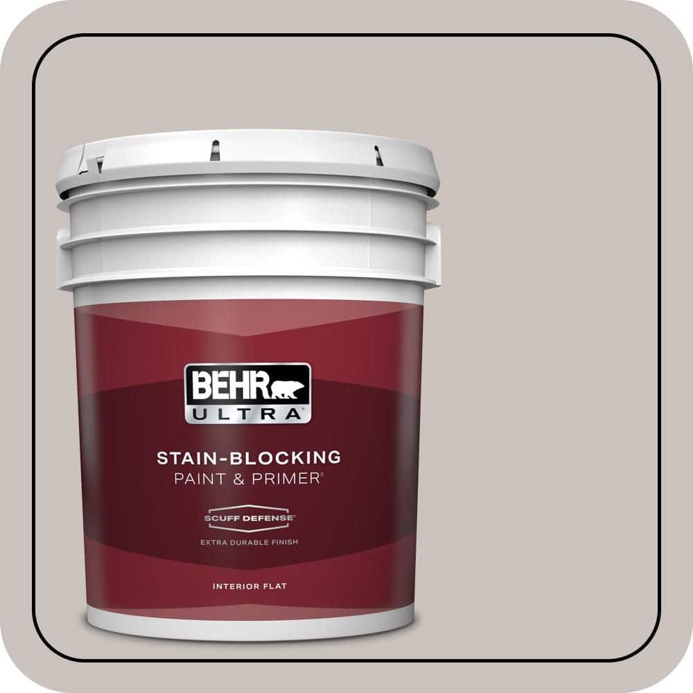 BEHR ULTRA 5 gal. #N140-2 Chicago Fog Extra Durable Flat Interior Paint & Primer