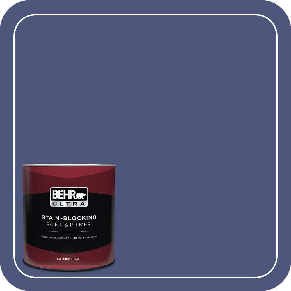 BEHR ULTRA 1 qt. #620D-7 Deep Indigo Flat Exterior Paint & Primer