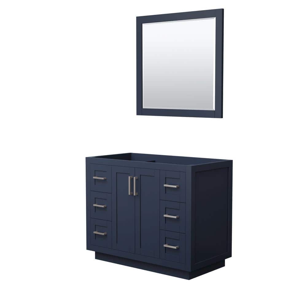 Wyndham Collection Miranda 41.25 in. W x 21.75 in. D Single Bath Vanity Cabinet Only with Mirror in Dark Blue (1)
