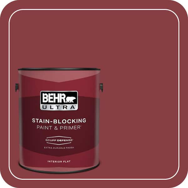 BEHR ULTRA 1 gal. #S-G-140 Cherry Cobbler Extra Durable Flat Interior Paint & Primer (2)