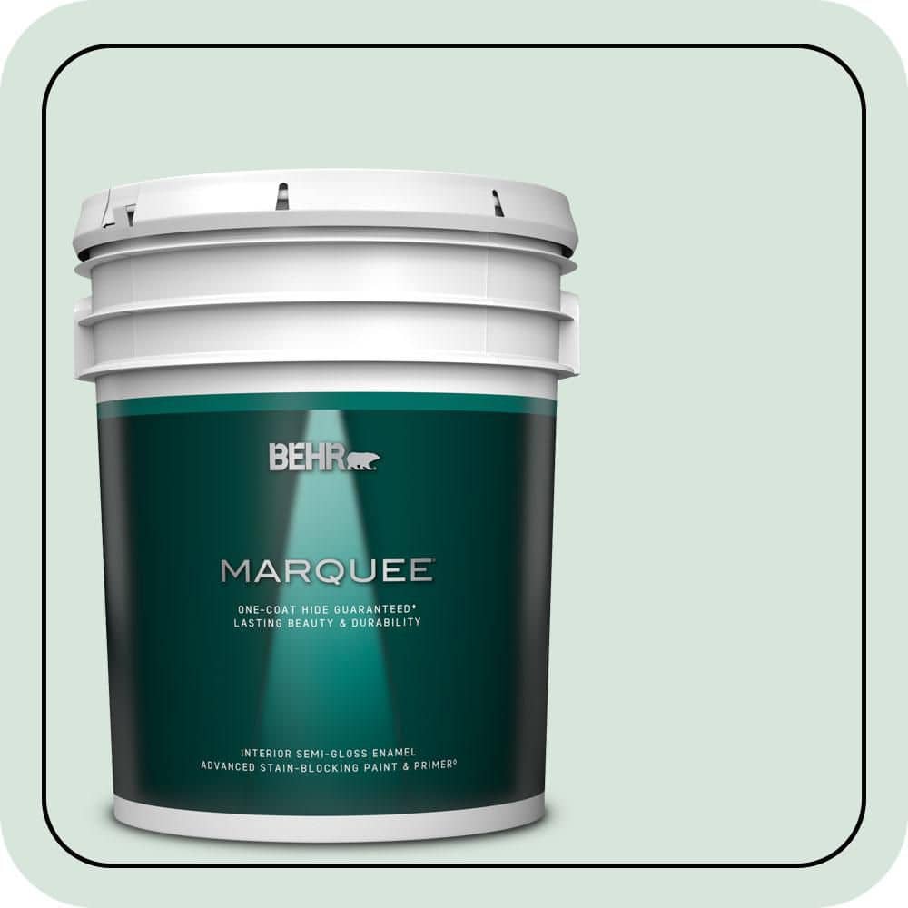BEHR MARQUEE 5 gal. #S420-1 New Day Semi-Gloss Enamel Interior Paint & Primer