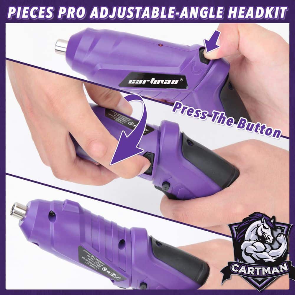 Laybus 149-Piece Purple Tool Set with Purple Cordless Screwdriver Essential Household Tool Box, Sturdy and Corrosion-Resistant (3)