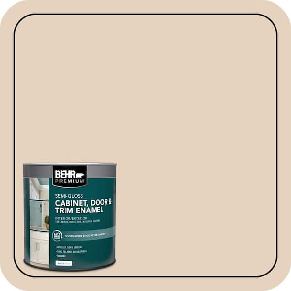 BEHR PREMIUM 1 qt. #ICC-21 Baked Scone Semi-Gloss Enamel Interior/Exterior Cabinet, Door & Trim Paint (2)