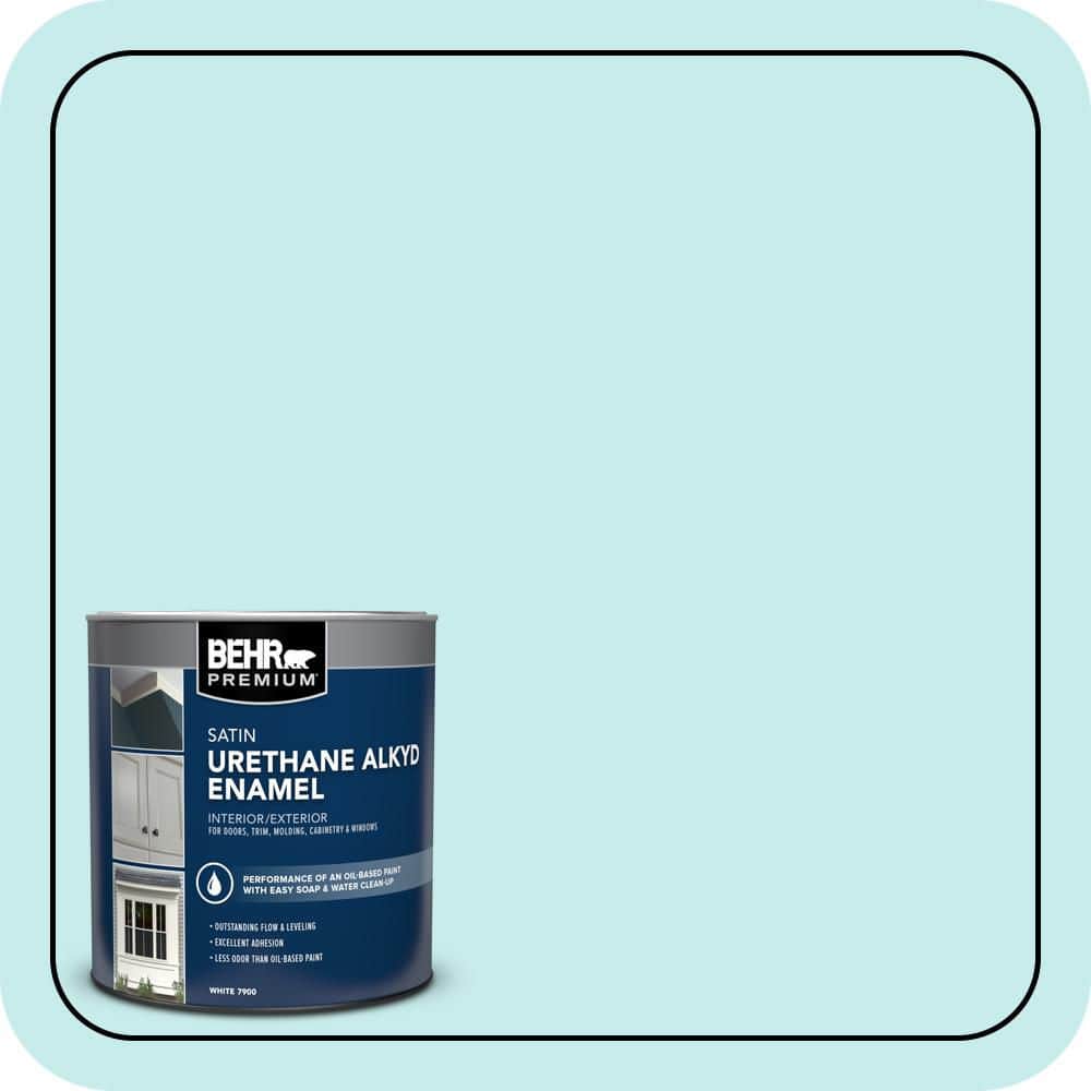 BEHR PREMIUM 1 qt. #P460-1 Morning Sky Satin Enamel Urethane Alkyd Interior/Exterior Paint