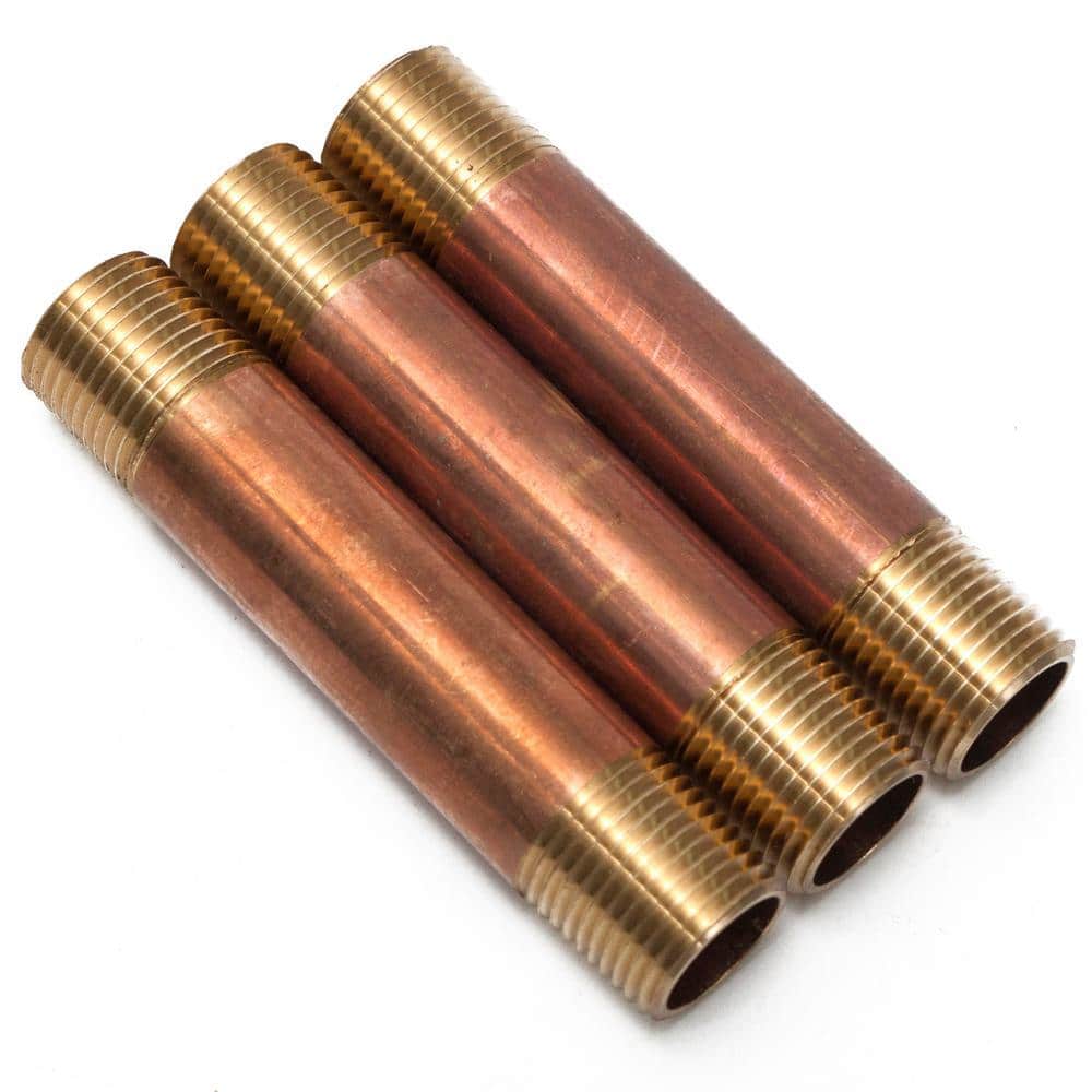 LTWFITTING 1/2 in. x 4 in. MIP Brass Nipple Fitting (3-Pack) (2)