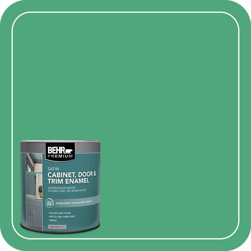BEHR PREMIUM 1 qt. #P420-5 Shamrock Green Satin Enamel Interior/Exterior Cabinet, Door & Trim Paint (1)