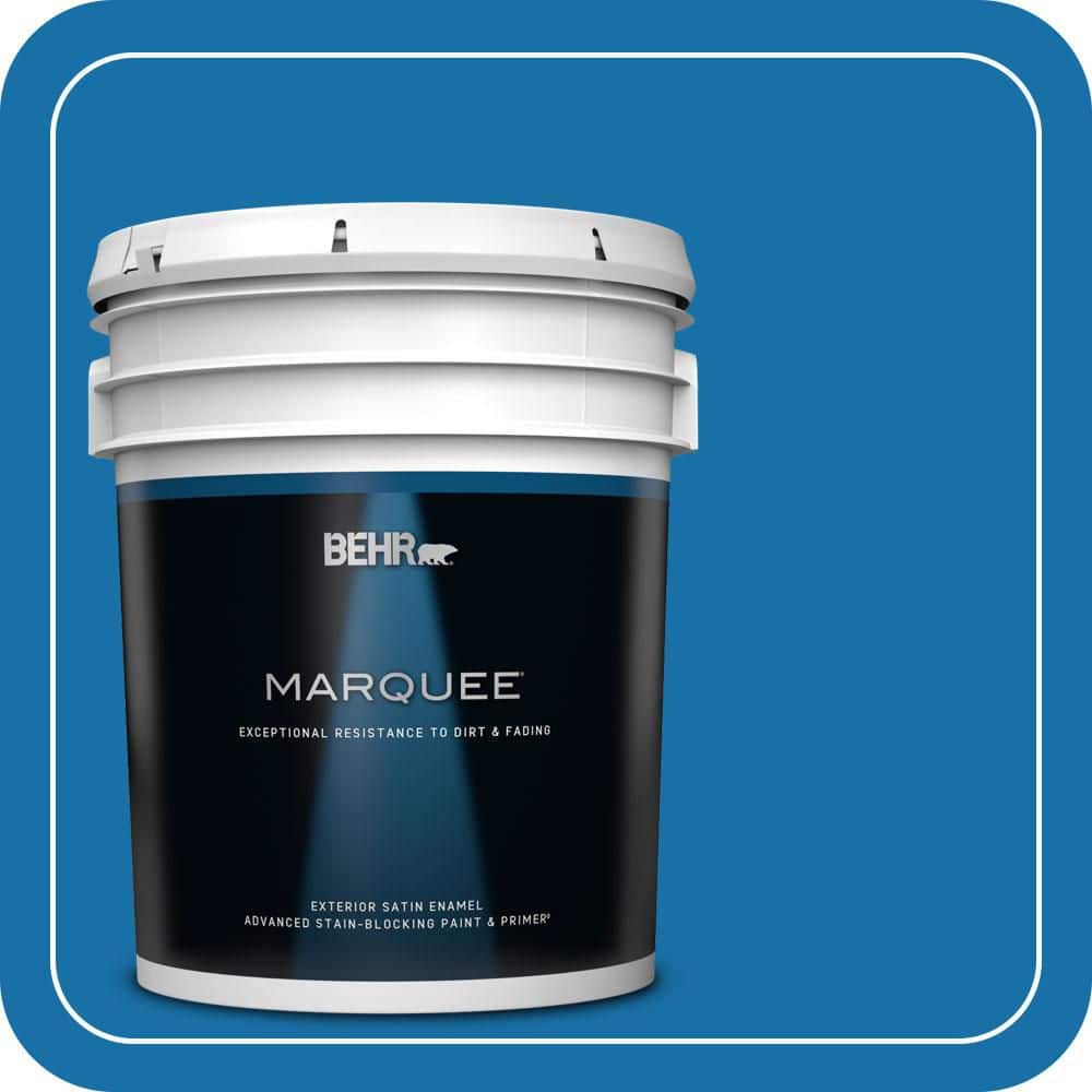 BEHR MARQUEE 5 gal. #560B-7 Cerulean Satin Enamel Exterior Paint & Primer