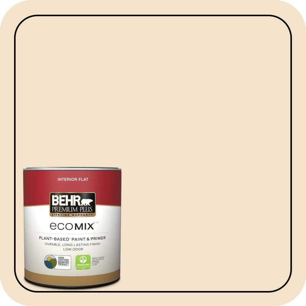 BEHR PREMIUM PLUS #ECC-12-1 Dappled Sunlight Flat EcoMix Plant-Based & Primer (1)