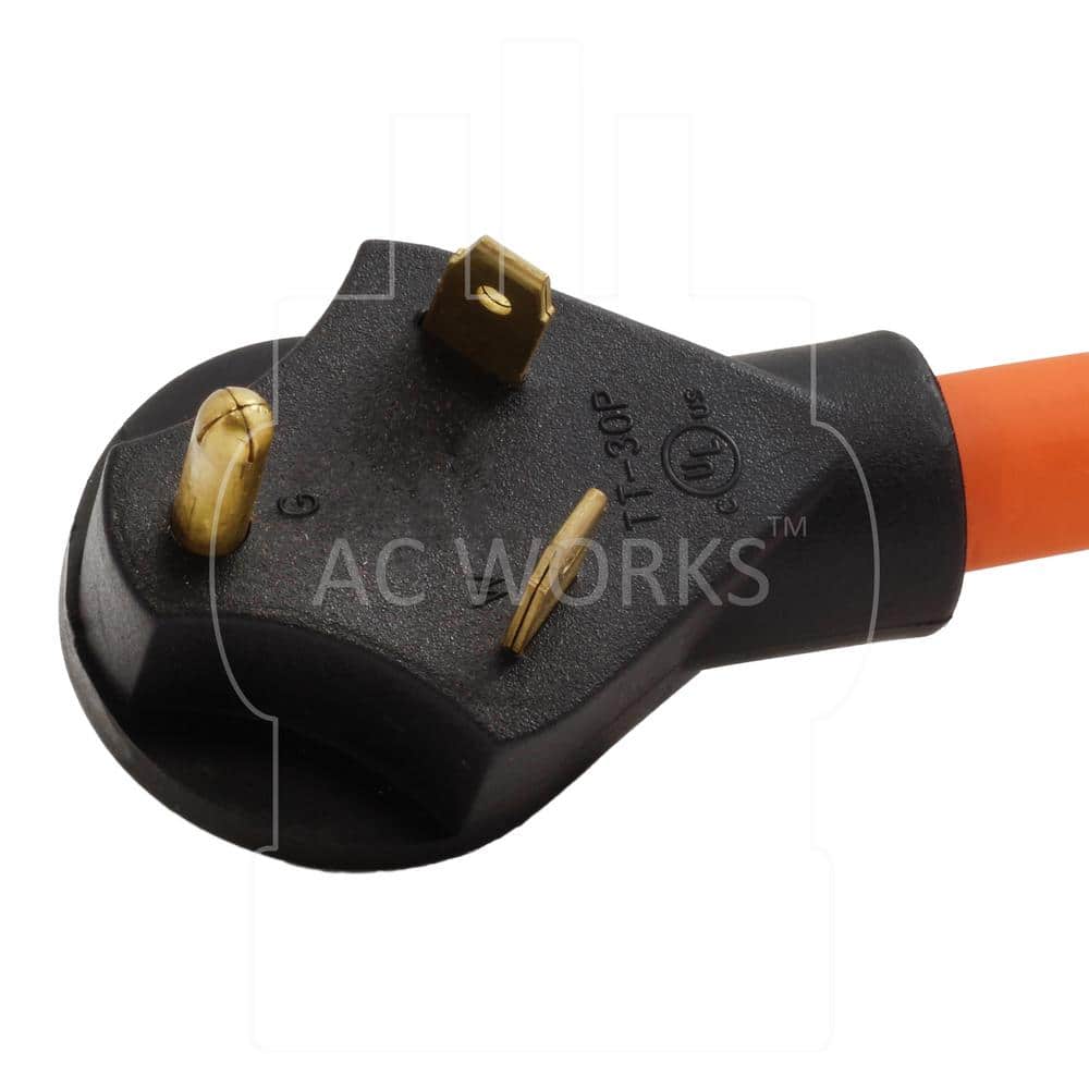 AC WORKS 25 ft. 10/3 TT-30P RV/Generator 30 Amp Plug to 3 Household Outlets Extension Cord (3)