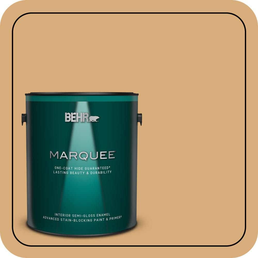 BEHR MARQUEE 1 gal. #PPU6-05 Cork Semi-Gloss Enamel Interior Paint & Primer