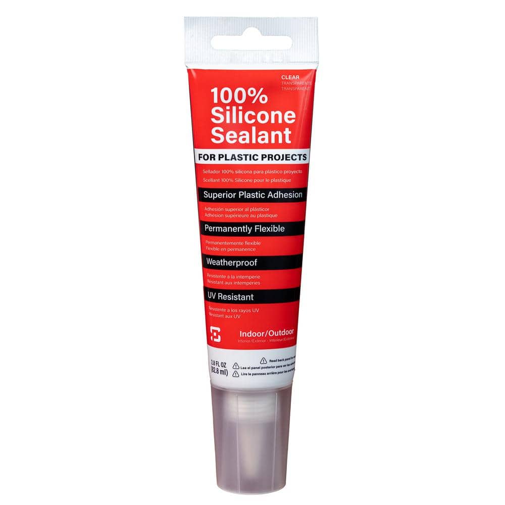 POLYMERSHAPES 100% Silicone 2.8 oz. Clear Caulk and Sealant for Plastic Sheets