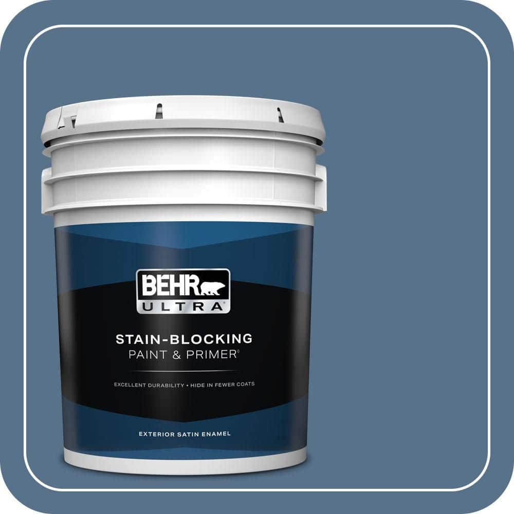 BEHR ULTRA 5 gal. #PPU14-01 Arrowhead Lake Satin Enamel Exterior Paint & Primer