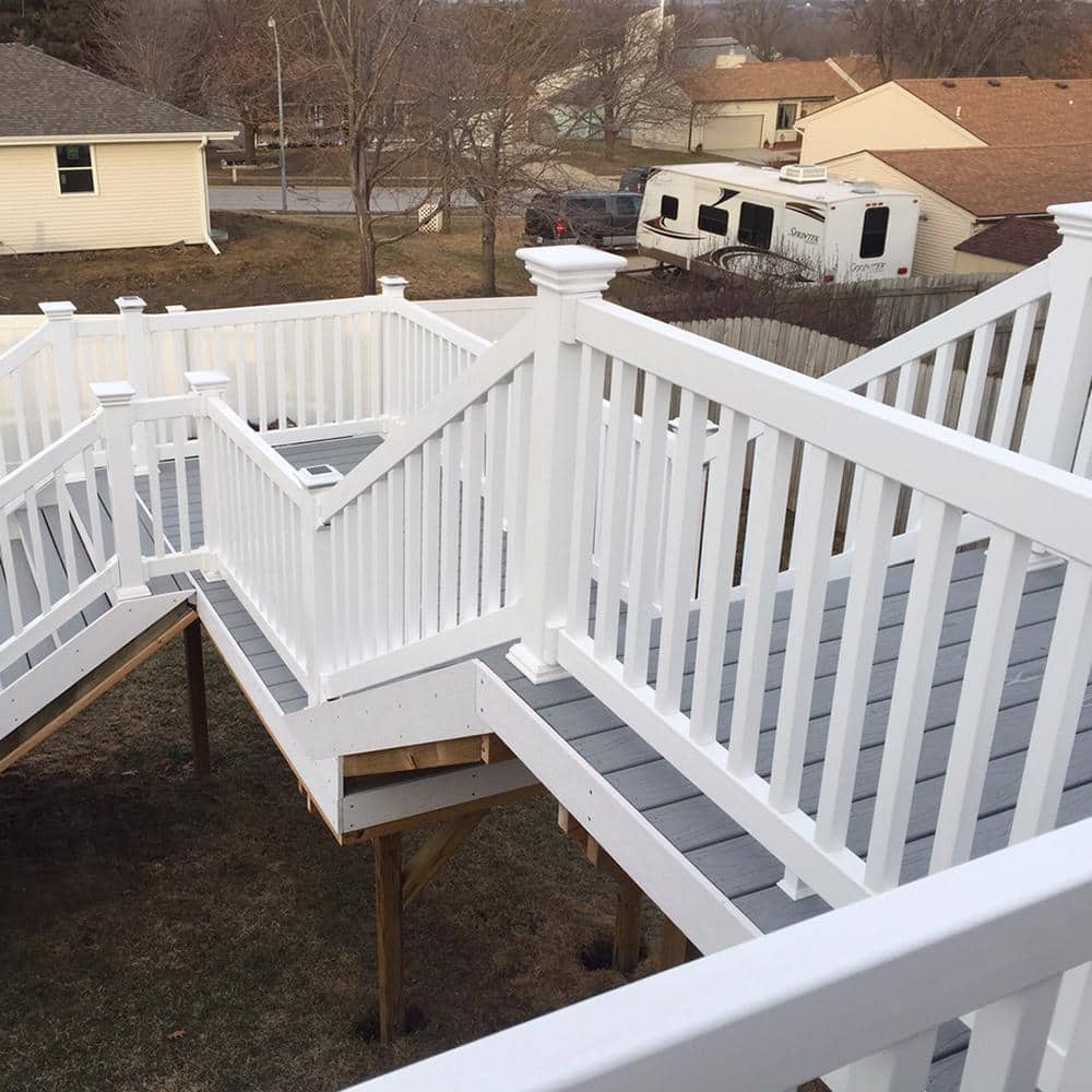 Weatherables Walton 3 ft. H x 72 in. W White Vinyl Stair Railing Kit (2)