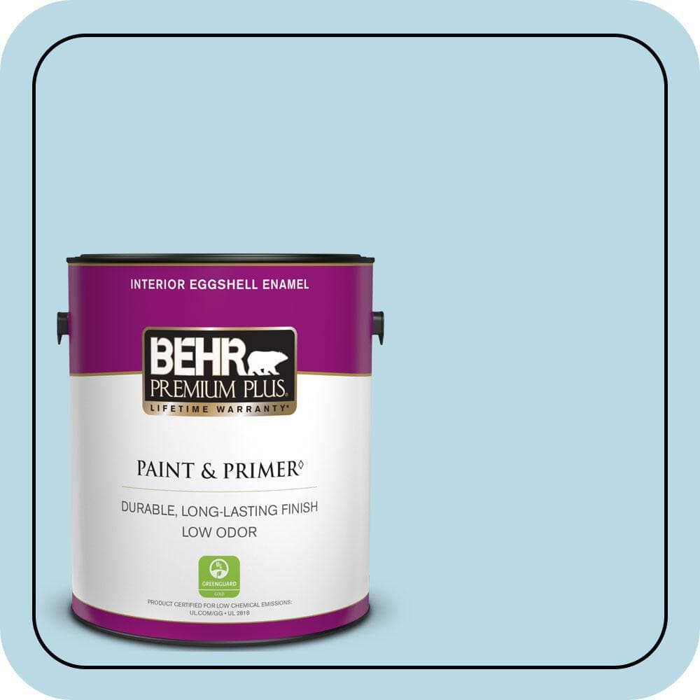BEHR PREMIUM PLUS #M490-1 Breezy Blue Enamel Interior Stain-Blocking Paint & Primer (1)