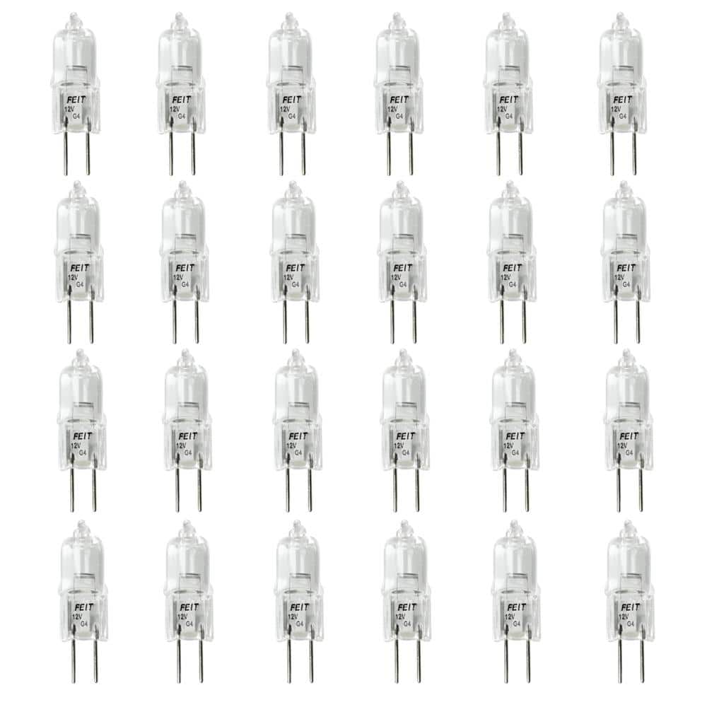 Feit Electric 10-Watt Bright White (2800K) T3 G4 Bi-Pin 12V Dimmable Landscape Garden Halogen Light Bulb (24-Pack)