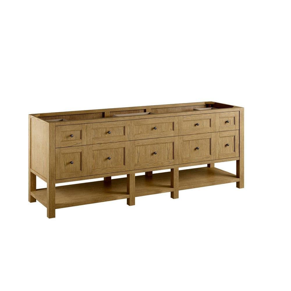 James Martin Vanities Breckenridge 83.8 in. W x 23.5 in. D x 33.0 in. H Single Bath Vanity Cabinet without Top in Light Natural Oak