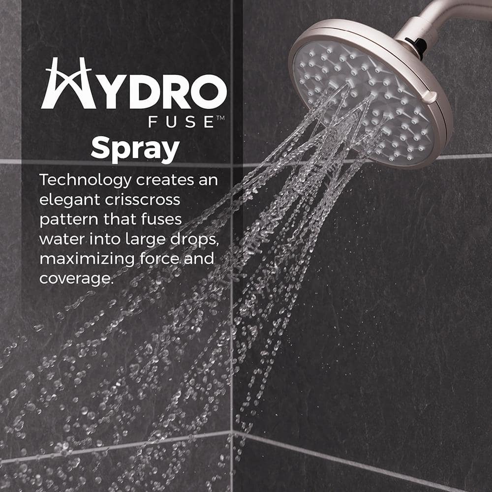 Pfister HydroFuse 6-Spray with 1.75 GPM 5.375 in. Wall Mount Fixed Shower Head with QuickConnect in Spot Defense Brushed Nickel (4)