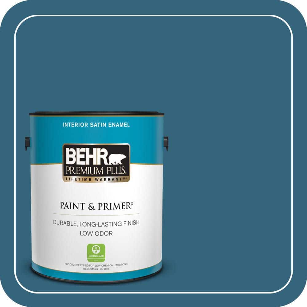 BEHR PREMIUM PLUS 1 gal. #550D-7 Southern Evening Satin Enamel Low Odor Interior Paint & Primer
