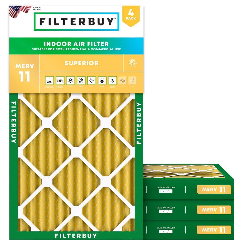 Filterbuy 24 in. x 36 in. x 2 in. MERV 11 (FPR 7) Allergen Defense Pleated HVAC AC Furnace Air Filters Replacement (4-Pack) (1)