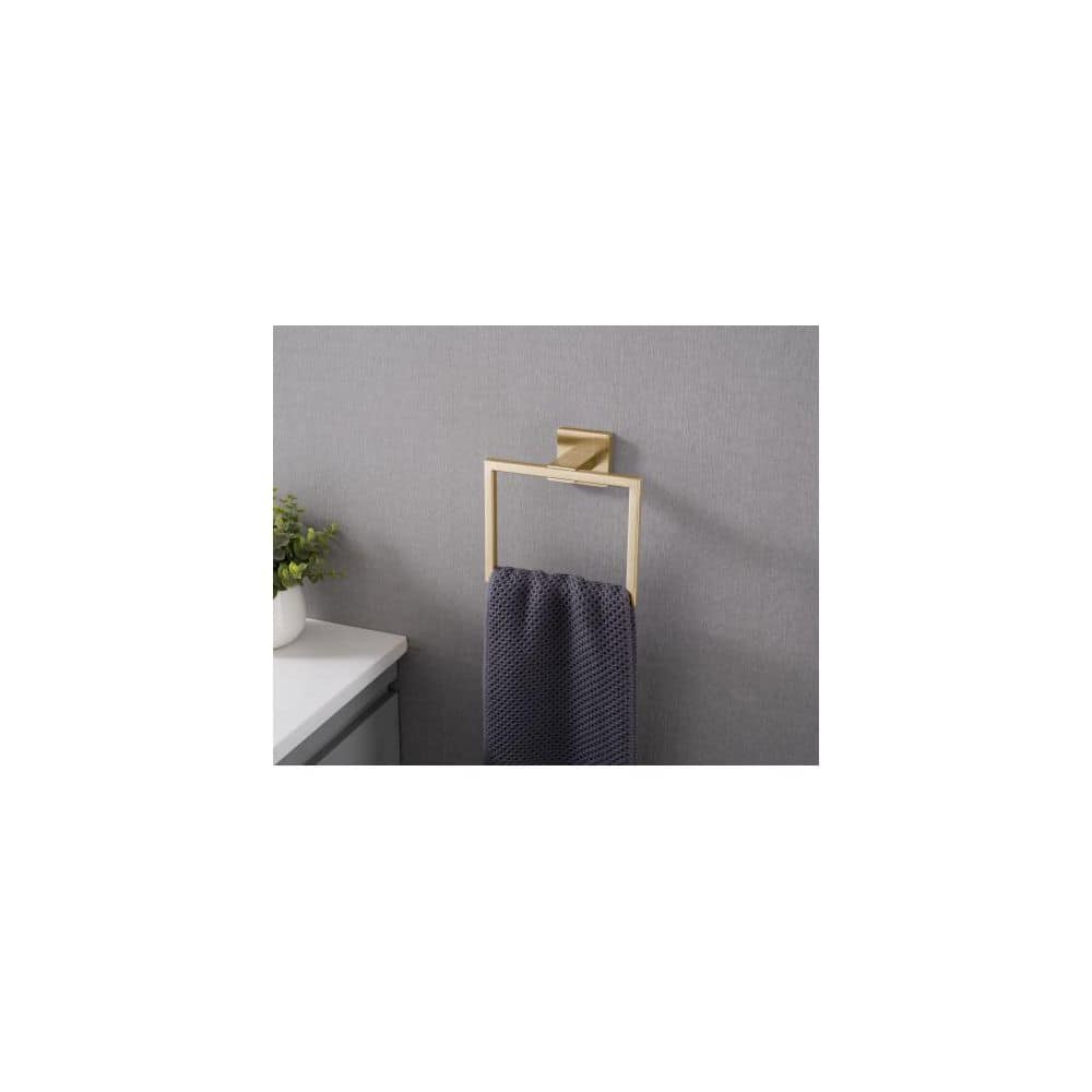 Adrinfly 5-Piece Bathroom Hardware Set with Towel Bar, Ring, Hook, Holder and Paper Rack for Home Decor in Brushed Gold (2)