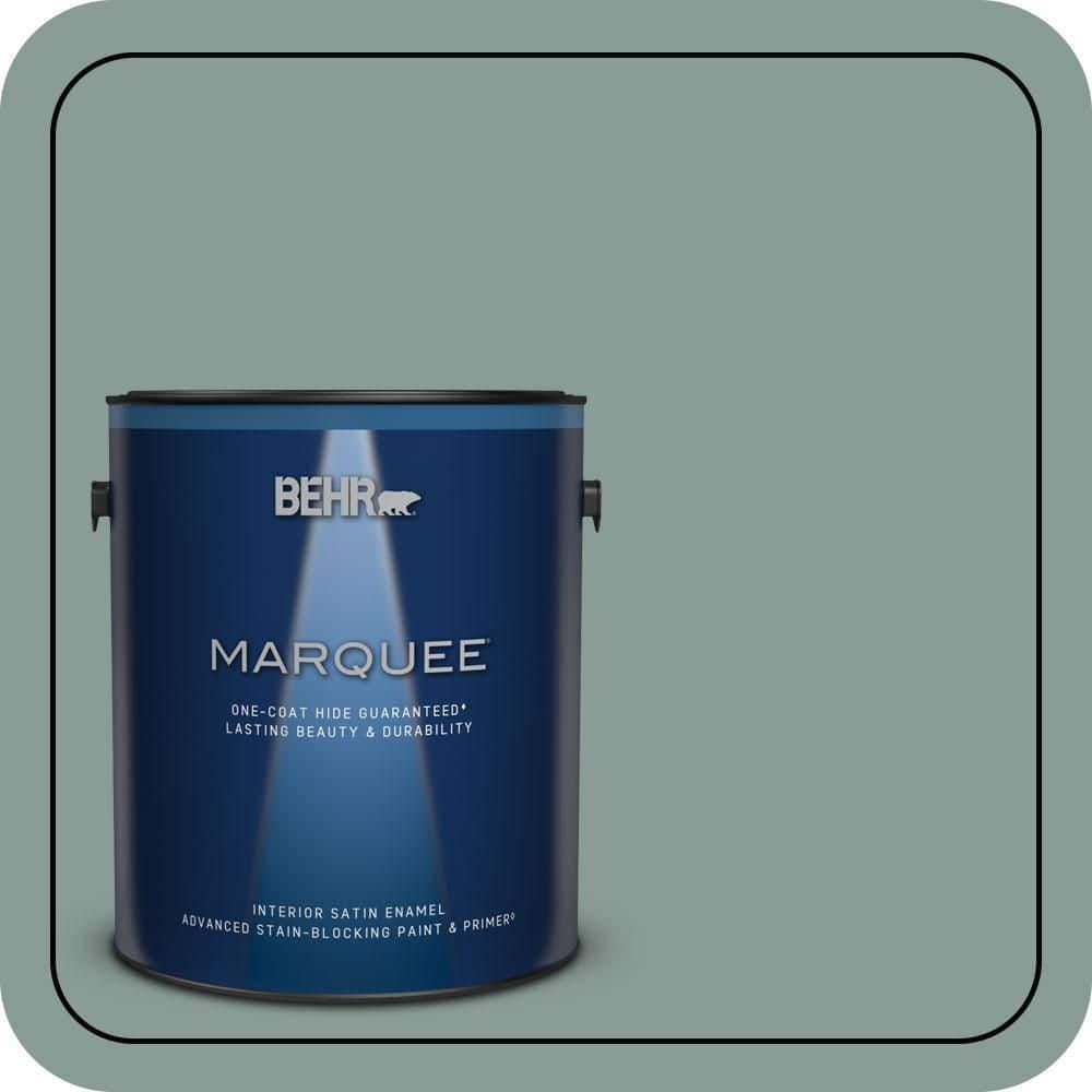 BEHR MARQUEE 1 gal. #490F-5 Cloud Burst Satin Enamel Interior Paint & Primer