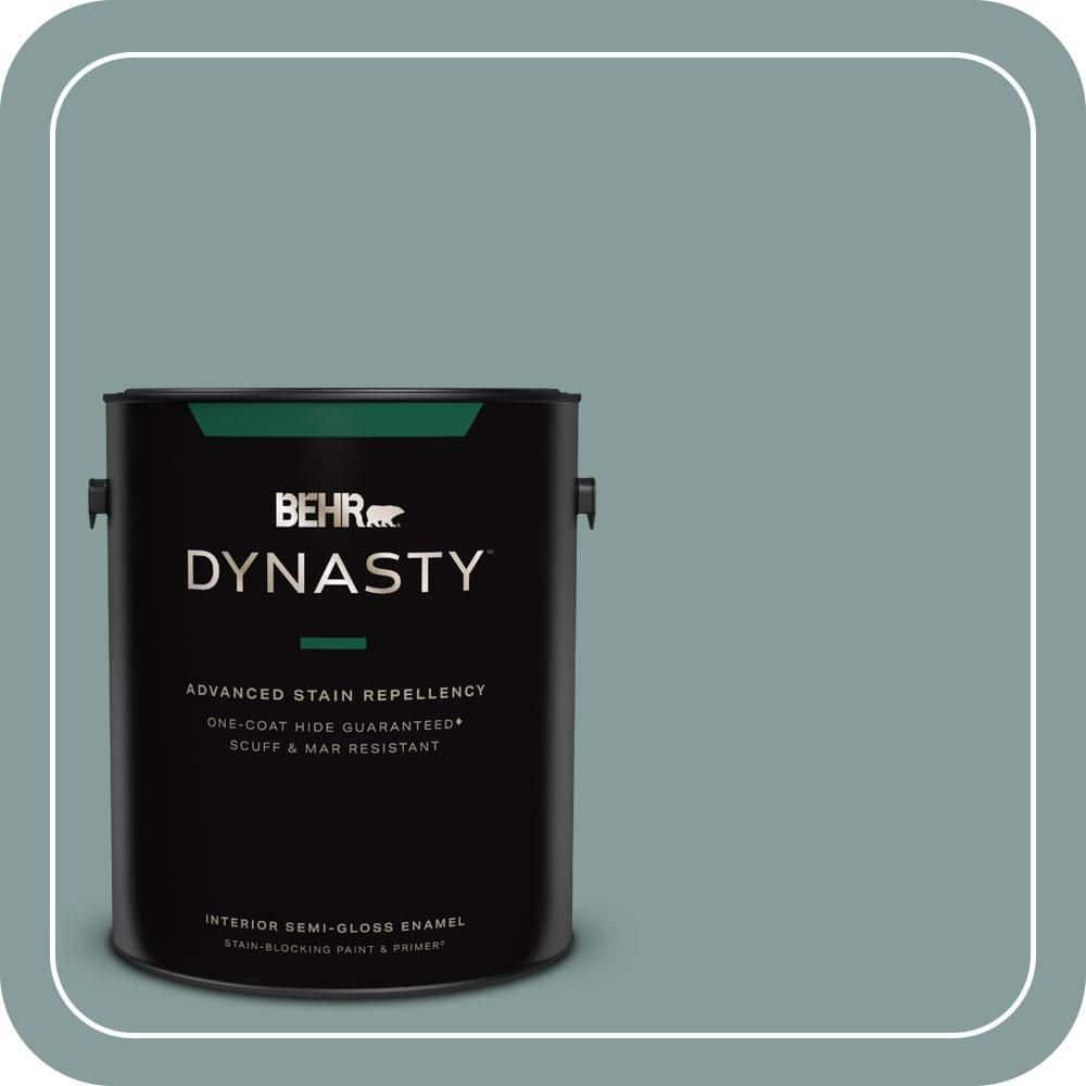 BEHR DYNASTY 1 gal. #PPU12-04 Agave One-Coat Hide Semi-Gloss Enamel Interior Stain-Blocking Paint & Primer
