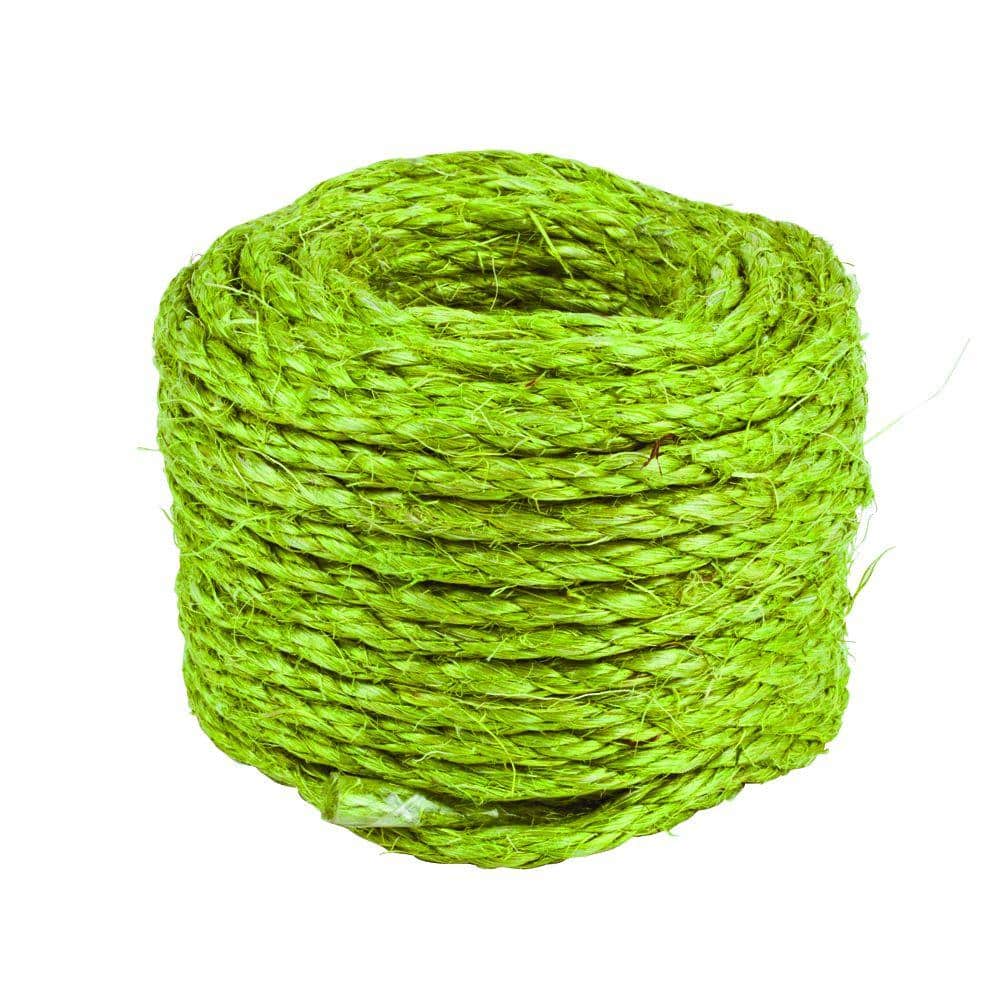 Everbilt 3/16 in. x 50 ft. Green Sisal Rope