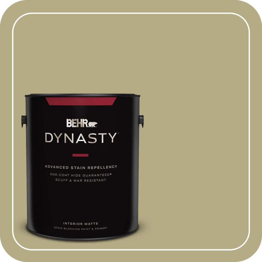 BEHR DYNASTY 1 gal. #PPU9-08 Tarragon Tease One-Coat Hide Matte Interior Stain-Blocking Paint & Primer
