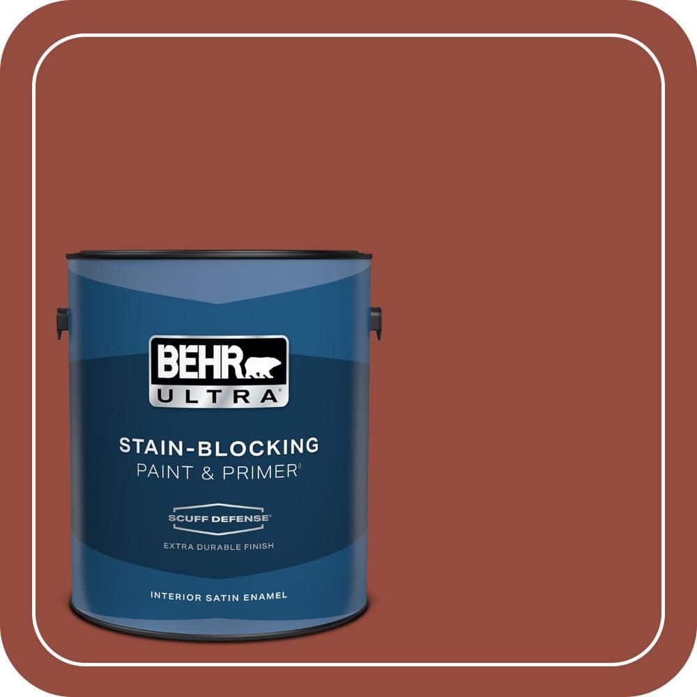 BEHR ULTRA 1 gal. #S-H-200 New Brick Extra Durable Satin Enamel Interior Paint & Primer