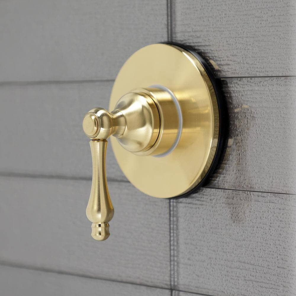 Kingston Brass Single-Handle 1-Hole Wall Mount Three-Way Diverter Valve with Trim Kit in Brushed Brass (3)