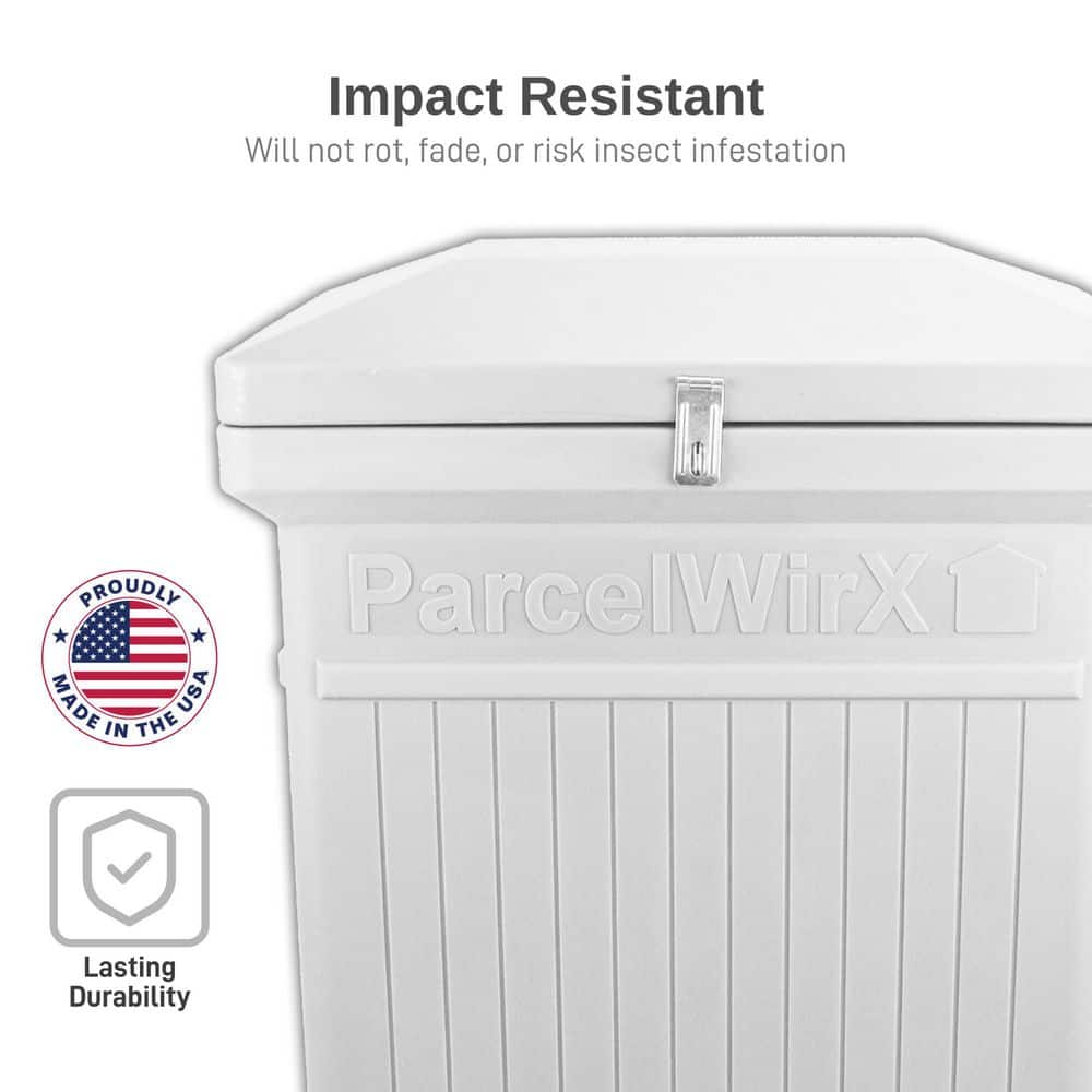 RTS Home Accents ParcelWirx Slate Gray Pewter Vertical Lockable Package Delivery Box (2)