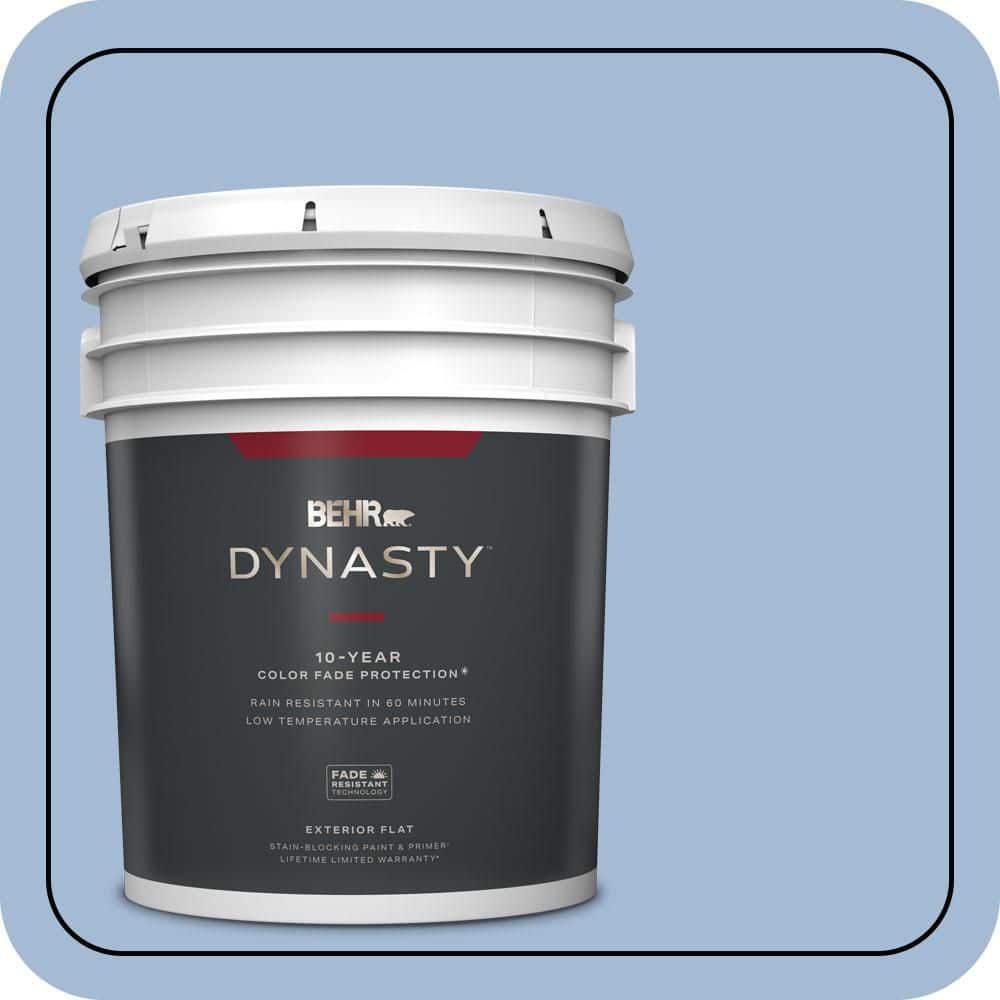 BEHR DYNASTY 5 gal. #M530-3 Perennial Blue Flat Exterior Stain-Blocking Paint & Primer