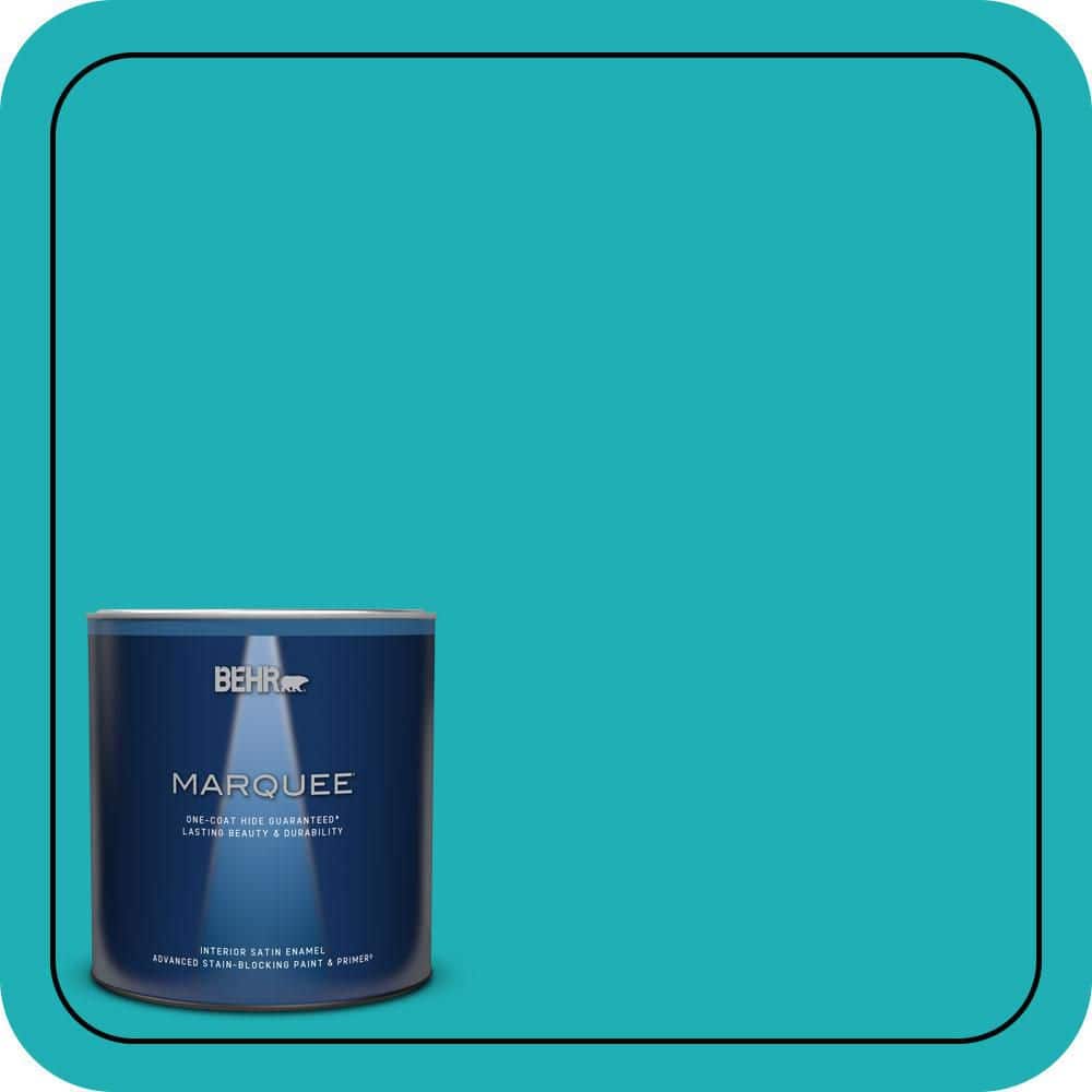 BEHR MARQUEE 1 qt. #500B-5 Mermaid Treasure Satin Enamel Interior Paint & Primer