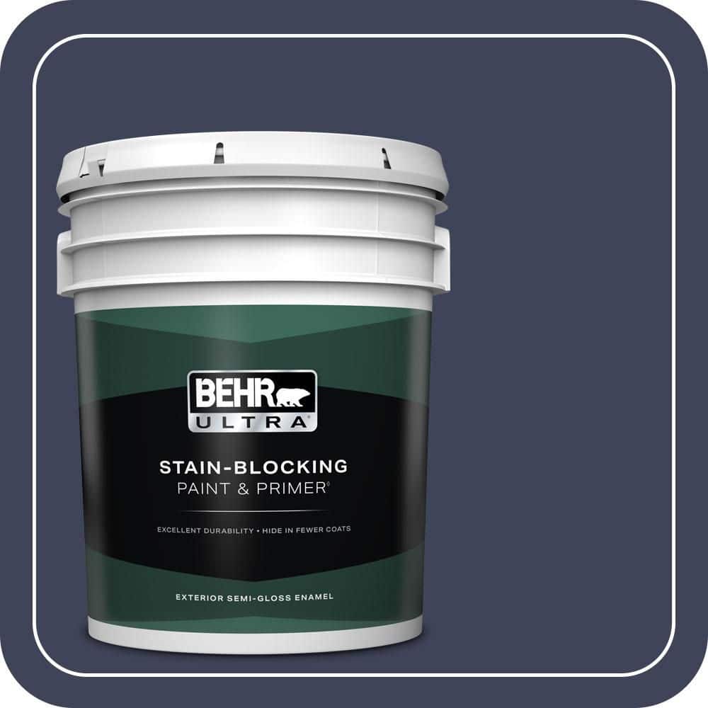 BEHR ULTRA 5 gal. #MQ5-09 Manhattan Blue Semi-Gloss Enamel Exterior Paint & Primer