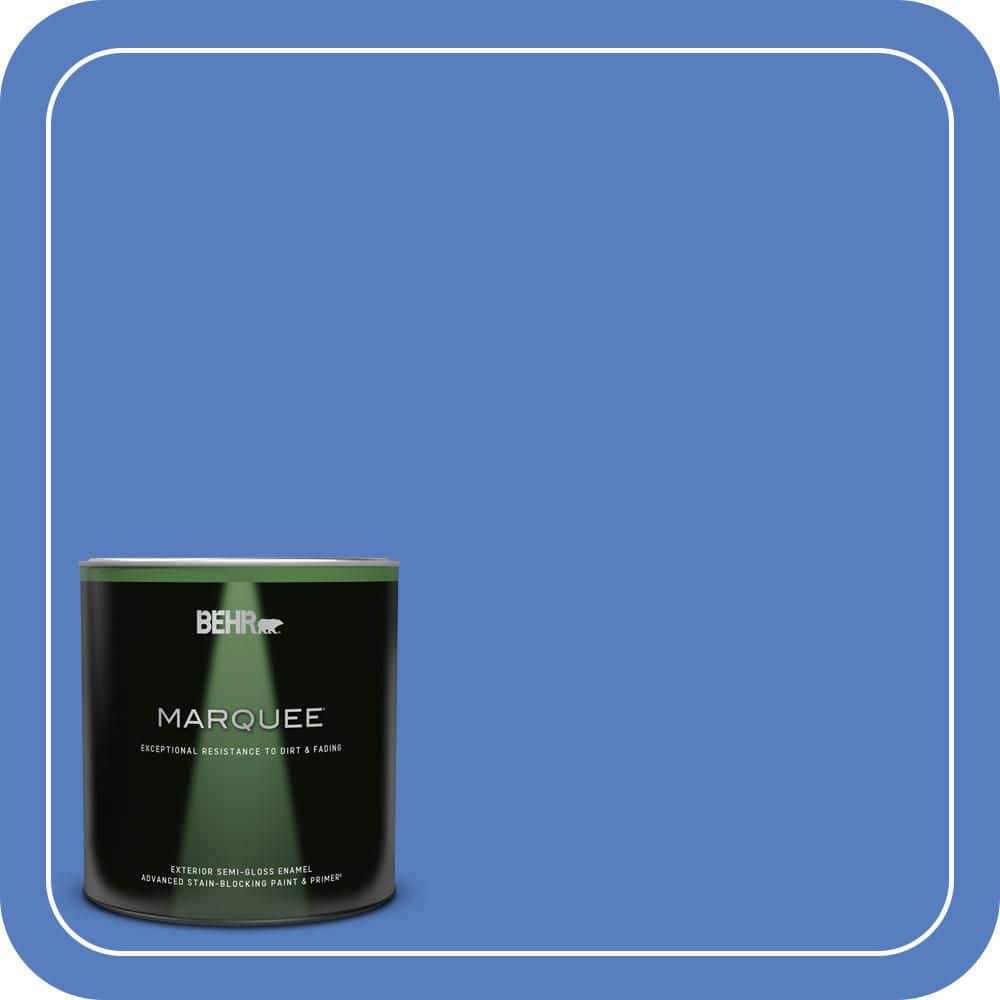 BEHR MARQUEE 1 qt. #MQ4-25 Blue Iolite Semi-Gloss Enamel Exterior Paint & Primer