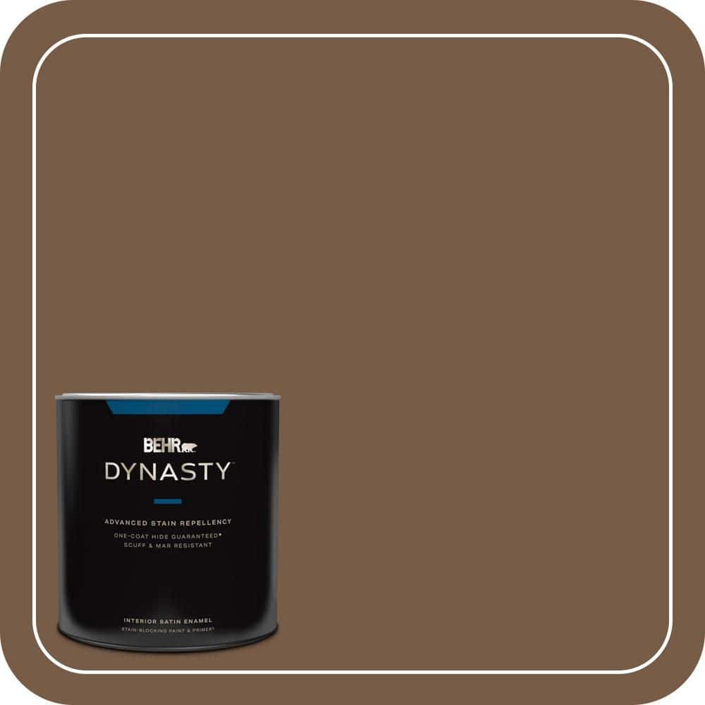 BEHR DYNASTY 1 qt. #N250-7 Mission Brown One-Coat Hide Satin Enamel Interior Stain-Blocking Paint & Primer