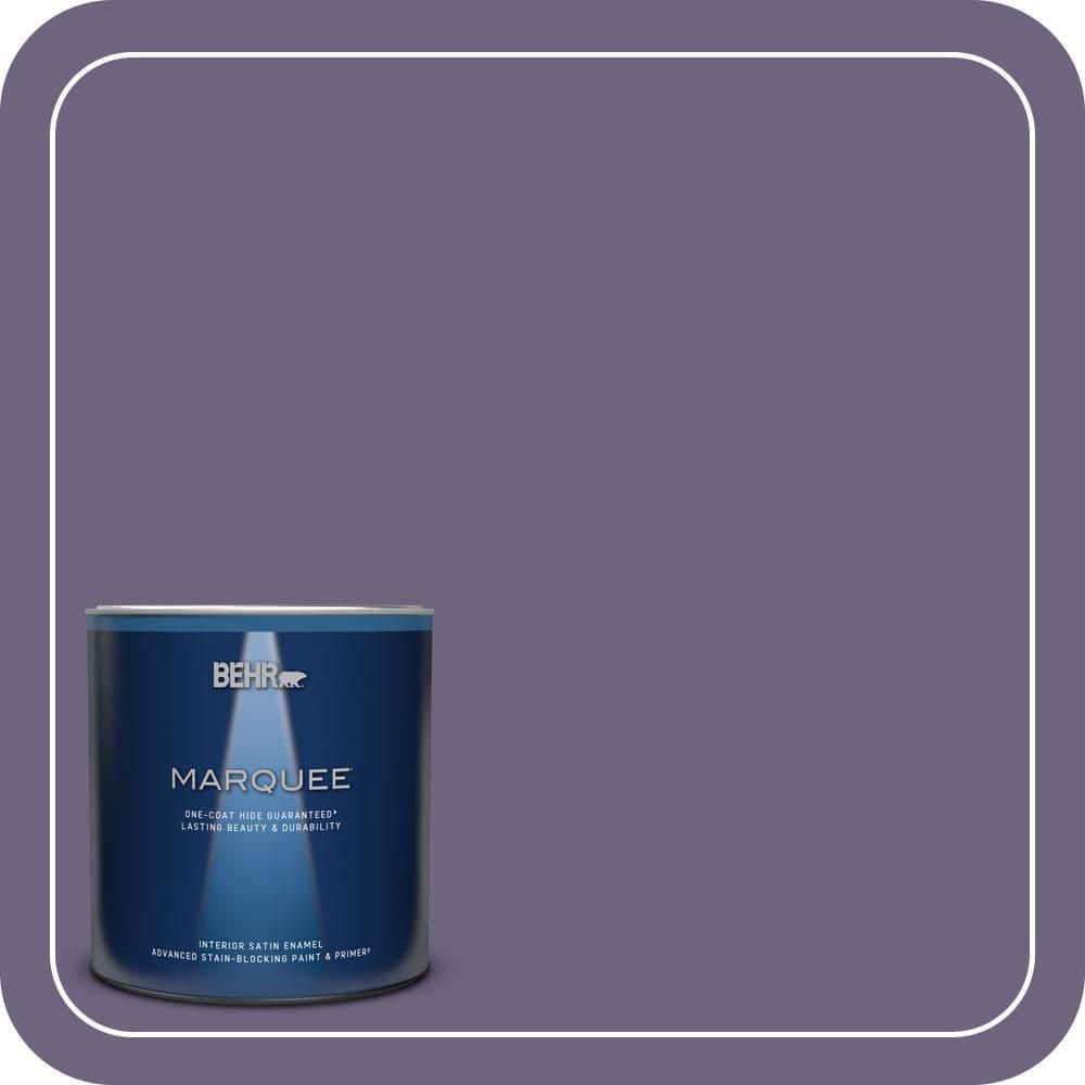 BEHR MARQUEE 1 qt. #650F-6 Victorian Iris Satin Enamel Interior Paint & Primer