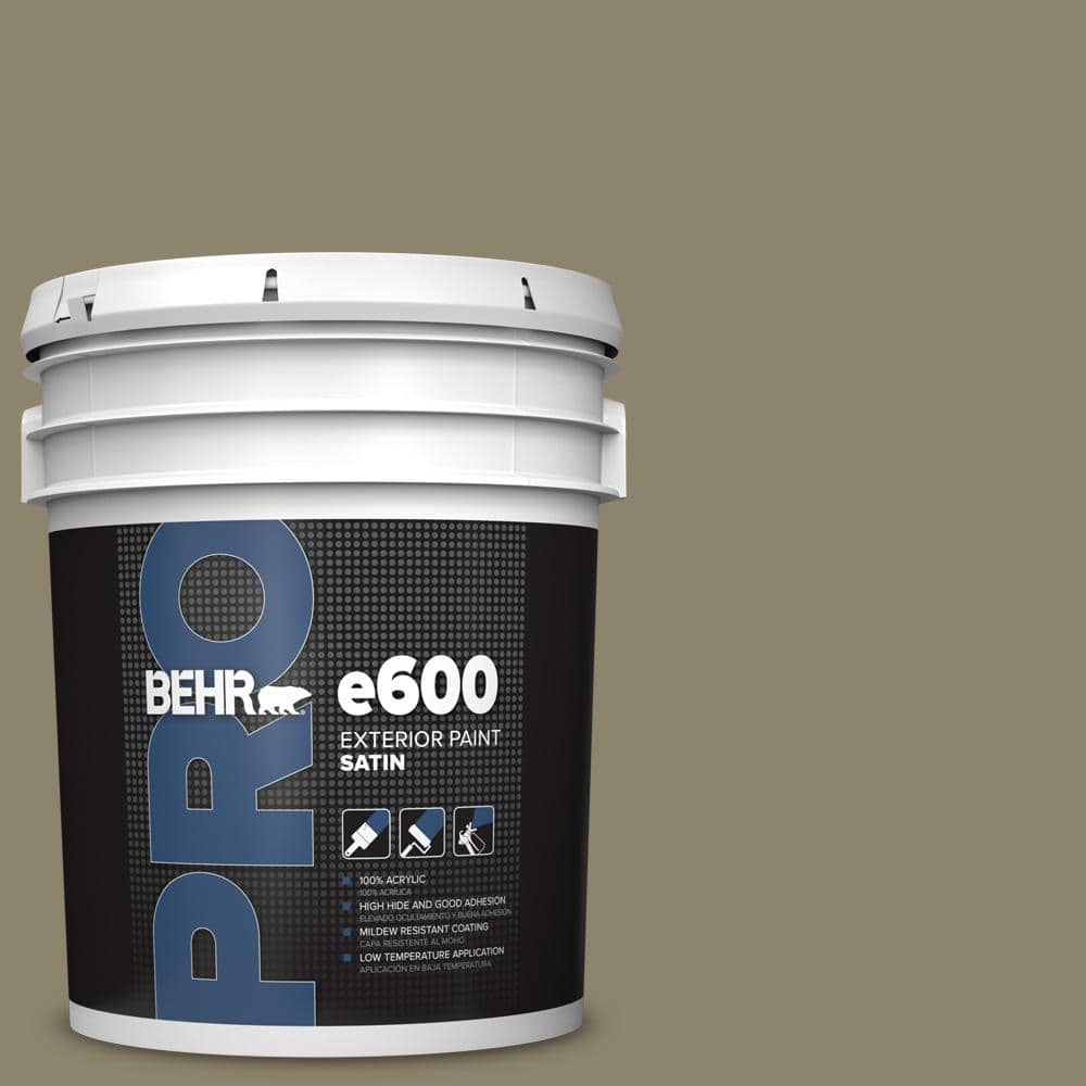 BEHR PRO 5 gal. #ECC-55-3 Olive Sprig Satin Exterior Paint (1)