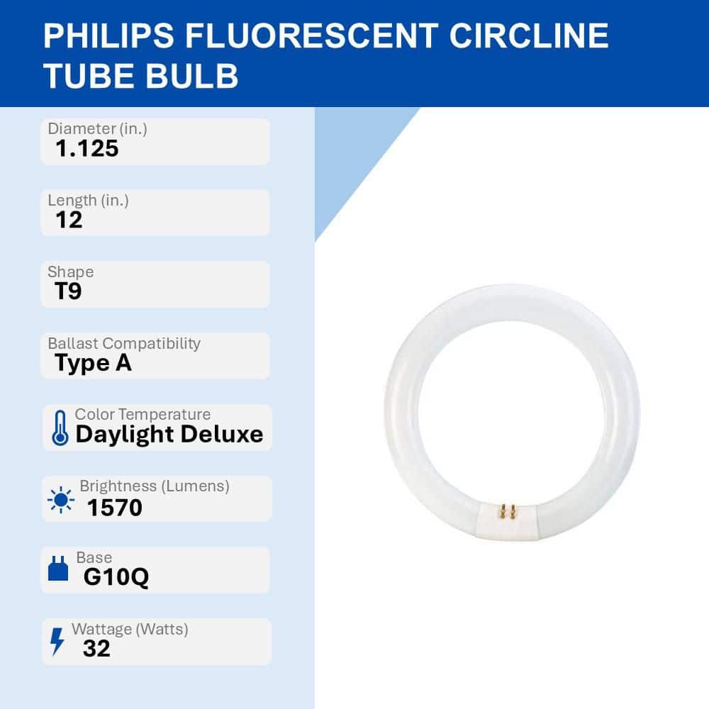 Philips 32-Watt 12 in. T9 Circline Linear Fluorescent Tube Light Bulb, Daylight Deluxe (6500K) (1-Pack) (3)