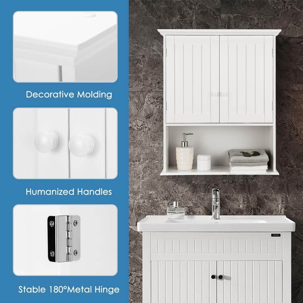 Volenca 23.5 in. W x 8 in. D x 28 in. H Wall Mounted Bathroom Storage Wall Cabinet in White (3)